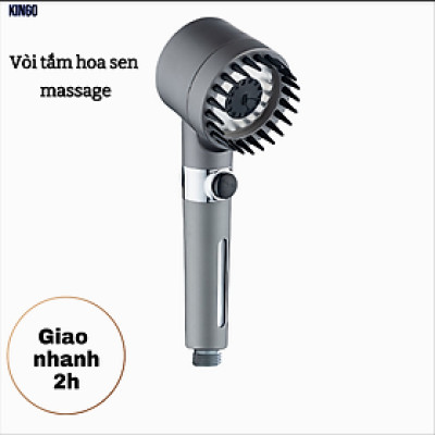 Vòi tắm hoa sen KG28  4in1 kèm đầu cọ massage 3 chế độ nước, đầu vòi có lõi lọc cao cấp tặng kèm dây sen 1m5- Hàng chính hãng