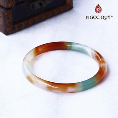Vòng đá mã não tam tài bản tròn Ni 54 - Ngọc Quý Gemstones