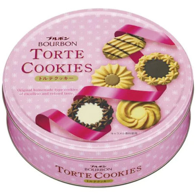 Bánh quy bơ cao cấp Bourbon Torte Cookies hộp thiếc 310gr