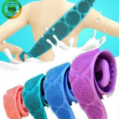 COMBO 4 CÁI ĐAI TẮM CỌ CHÀ LƯNG SILICON 2 MẶT - Dây Cọ Lưng Bằng Silicon Gai 2 Mặt Chức Năng Chà Và Massage Cơ Thể Khi Tắm  Bông Tắm Nhà Tắm