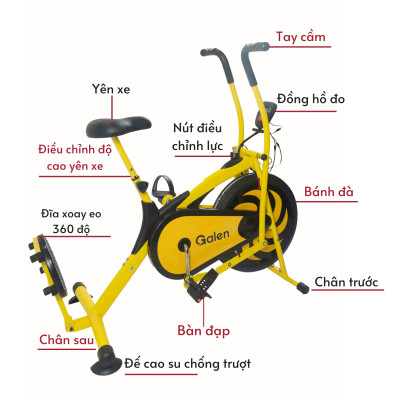 Xe Đạp Tập Thể Dục Tại Nhà Galen G022 Xe Đạp Tập Gym Cải Tiến Kết Hợp Tay Chân Và Dụng Cụ Xoay Eo Hỗ Trợ Đo Nhịp Tim Và Lượng Calo Tiêu Thụ