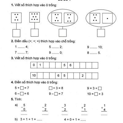 Sách - Bộ Đề Kiểm Tra Môn Toán - Tiếng Việt - Lớp 1
