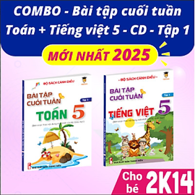 Sách - Combo Bài tập cuối tuần Toán và Tiếng Việt lớp 5 Cánh diều HK1 (2 cuốn) VietJack