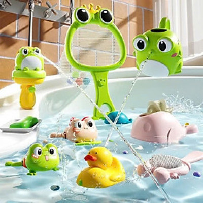 913-2002D Bộ đồ chơi phòng tắm hình con ếch dành cho bé (KT 21x9.5x16.2cm)