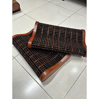 Gối Hạt Gỗ Mun Cao Cấp , Gối Công Thái Học - Kích Thước 43cmx24cmx8/4cm ( video , hình thật )