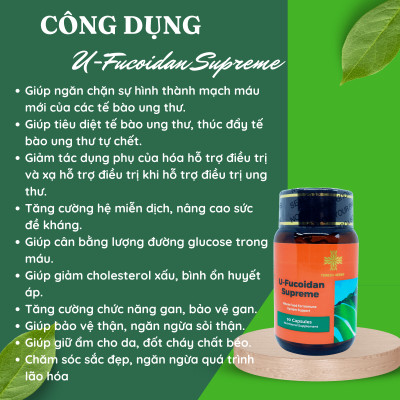 Thực phẩm bảo vệ sức khỏe U-Fucoidan cao cấp  Teresa Herbs U-Fucoidan (Lọ 90 viên)