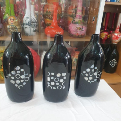 Bình hoa sơn mài cao cấp - Khảm cừ 2 mặt size 34x14x10 cắm hoa, trang trí nhà cửa, văn phòng, quà tặng ý nghĩa