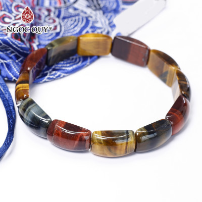 Vòng đá thạch anh mắt hổ tam tài bản 10.5x17mm - Ngọc Quý Gemstones