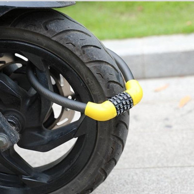 Combo Khóa xe đạp 5 số vàng + Đèn pha siêu sáng + Đồng hồ xe đạp không dây + Đèn led hậu