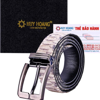 Thắt Lưng Nam Da Trăn VIP Bản Lớn Đầu Kim Huy Hoàng HT4336 - Da Nguyên Thủy