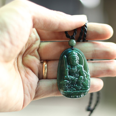 Mặt Dây Chuyền Văn Thù Bồ Tát Đá Chalcedony Ngọc Quý Gemstones MD11