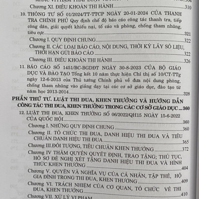 Cẩm nang công tác thanh tra, kiểm tra, xử lý các hành vi vi phạm đạo đức trong giáo dục và phòng chống tham nhũng tiêu cực, hướng dẫn công tác thi đua khen thưởng trong các cơ sở giáo dục