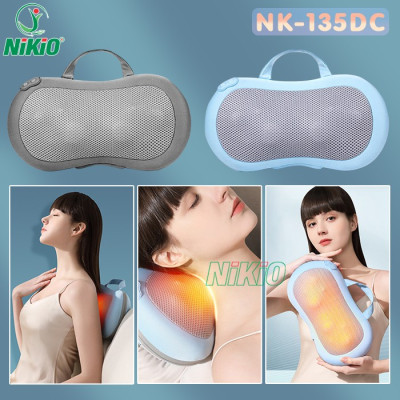 Gối Massage Hồng Ngoại, Mát Xa Cổ Vai Gáy Nikio NK-135DC - Xoa Bóp Chuyên Sâu, Hỗ Trợ Cải Thiện Đau Mỏi Nhanh, Pin Sạc Tiện Lợi