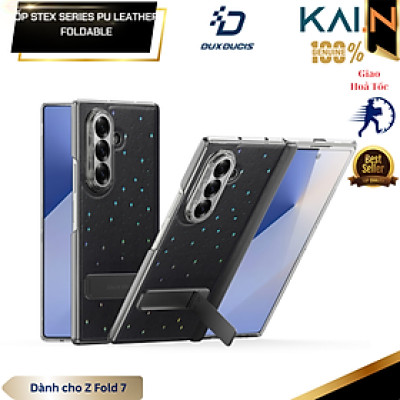 Bao da dành cho Samsung Galaxy Z Fold 7 Dux Ducis STEX Series PU Leather Foldable có chân đế_ Hàng chính hãng