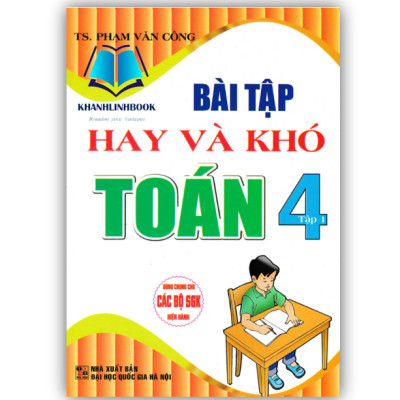 Sách - Combo Bài Tập Hay Và Khó Toán 4 - Tập 1 + 2 (Dùng Chung Cho Các Bộ SGK Hiện Hành)