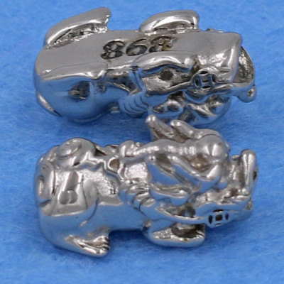 Chuỗi đeo tay đá ngọc bích xanh 8 ly - cẩn Tỳ Hưu inox bạc VNBXTHTB8 - hợp mệnh Mộc, mệnh Hỏa