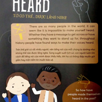 Sách song ngữ Danh nhân Thế giới – World Famous People: I Can Be Heard– Tớ có thể trở thành người thay đổi thế giới, tặng file nghe tiếng Anh