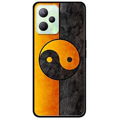 Ốp lưng dành cho Realme C35 mẫu Vòng Tròn Cam Đen