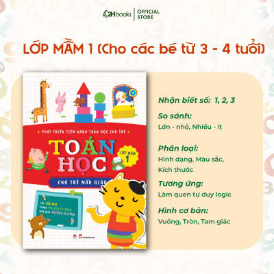 Combo 6 cuốn: Phát triển tiềm năng toán học cho trẻ - Toán  học cho trẻ mẫu giáo - Lớp chồi, Lớp lá, Lớp mầm (Tái bản 2021)- 2HBooks