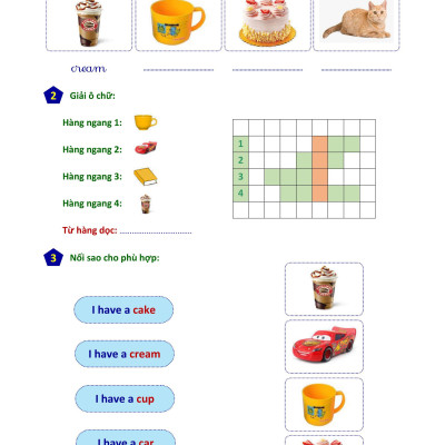 Phiếu Bài Tập Cuối Tuần Tiếng Anh 1