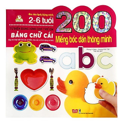 Sách - 200 Miếng Bóc Dán Thông Minh - Bảng Chữ Cái - Đinh Tị Books