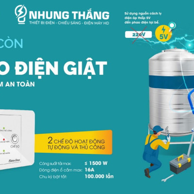 Ổ Cắm Máy Bơm An Toàn Rạng Đông OC03.MB 16A  - Ổ Cắm Chống Giật Cấp N guồn 5V Cho Phao Điện - Công Suất 1500W