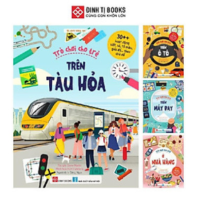 Sách - Trò Chơi Cho Trẻ - 30++ Hoạt Động Viết, Vẽ, Tô Màu, Giải Đố - Combo 4 Chủ Đề - Đinh Tị Books