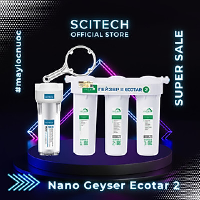 Máy lọc nước Nano Geyser Ecotar 2 kèm bộ đơn lọc thô 10 inch by Scitech - Hàng chính hãng