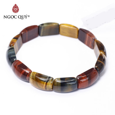 Vòng đá thạch anh mắt hổ tam tài bản 10.5x17mm - Ngọc Quý Gemstones