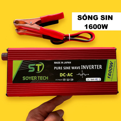 Kích Điện Inverter Cao Cấp Nhật Bản – 12V Lên 220V, Công Suất 1600W, An Toàn Tiết Kiệm