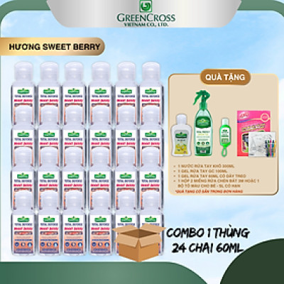 Combo 24 chai GEL rửa tay kháng khuẩn vượt trội Green Cross Total Defense chai 60ml