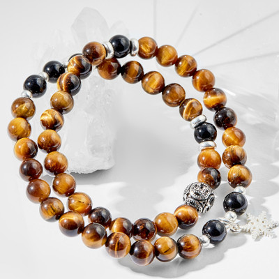 Vòng tay đôi thạch anh mắt hổ charm ngôi sao Ngọc Quý Gemstones