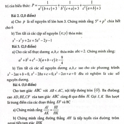 Giới Thiệu Đề Thi Lớp 9 Vào Lớp 10 Môn Toán Chuyên