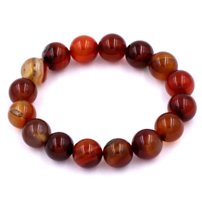 Vòng tay chuỗi hạt thạch anh nâu đen 12 ly 16 hạt