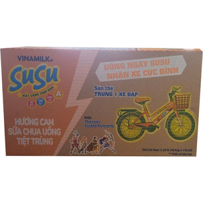 Sữa chua uống hương cam Vinamilk Susu - Thùng 48 hộp 110ml.