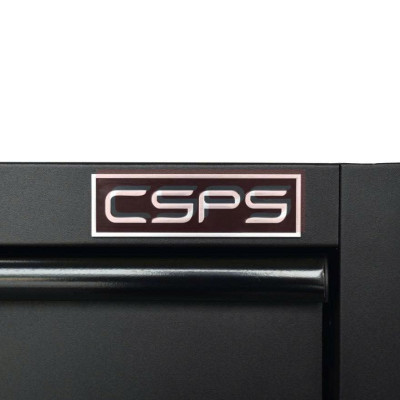 Tủ dụng cụ CSPS 61cm- 01 hộc kéo màu đen chân tủ có ván gỗ kèm vách lưới