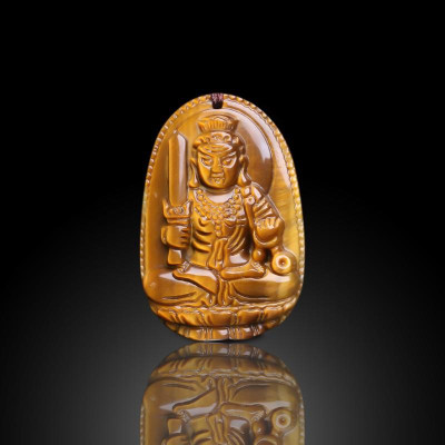 Mặt dây chuyền phật bản mệnh 12 con giáp đá mắt hổ 5A