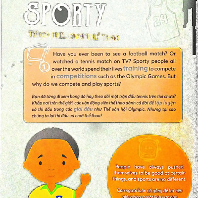 Sách song ngữ Danh nhân Thế giới – World Famous People: I Can Be Sporty– Tớ có thể trở thành vận động viên, tặng file nghe tiếng Anh