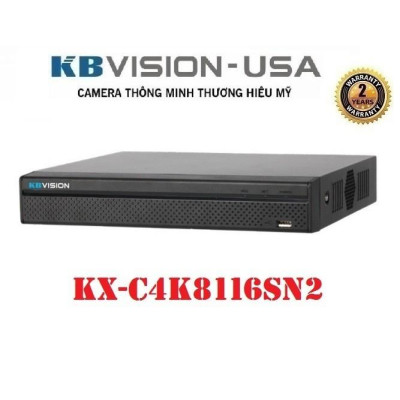 Đầu ghi hình camera IP 16 kênh KBVISION KX-C4K8116SN2 độ phân giải lên đến 8 Megapixel, băng thông tối đa 80Mbps