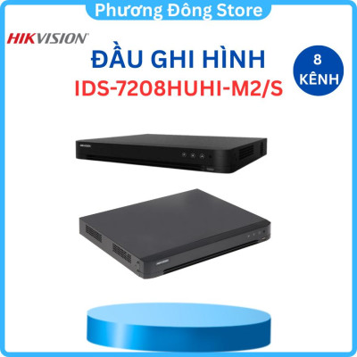 Đầu ghi HIKVISION  Hybrid TVI-IP 8Mp 8 kênh iDS-7208HUHI-M1/E( C ) hỗ trợ 1 SATA đến 10TB, đàm thoại 2 chiều ,.-Hàng chính hãng