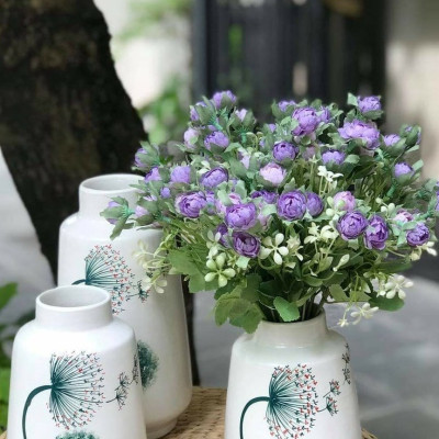 Set 3 lọ hoa decor gốm sứ Bát Tràng cao cấp cao 23