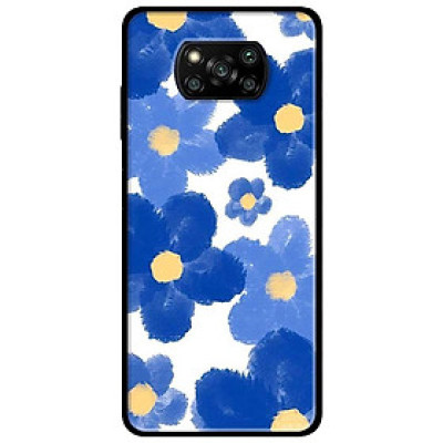 Ốp lưng dành cho Xiaomi Poco X3 mẫu Hoa Vẽ Xanh