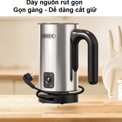 Máy tạo bọt sữa Nóng và Lạnh 4 trong 1 Thương hiệu Mỹ cao cấp HiBREW - M3A - HÀNG NHẬP KHẨU