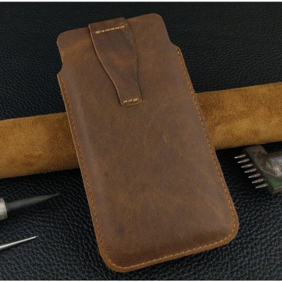 Bao da để 2 điện thoại cho Iphone 12 pro max, 13 pro max, 14 pro max da bò thật