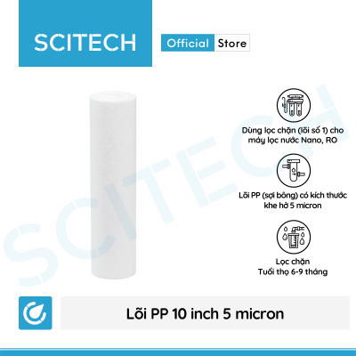 Lõi lọc nước số 1 PP 10 inch 5 micron dùng trong máy lọc nước Nano/UF/RO, bộ lọc thô - Hàng chính hãng