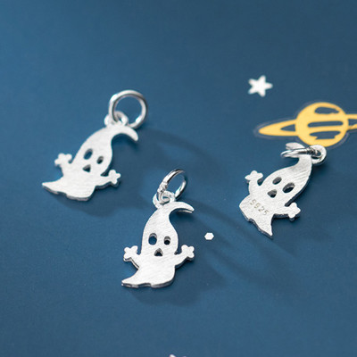 Combo 2 cái charm bạc hình bóng ma treo - Ngọc Quý Gemstones