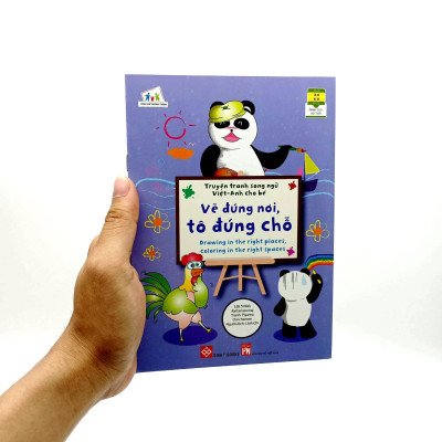 Sách Truyện Tranh Song Ngữ Việt Anh Cho Bé - Vẽ Đúng Nơi Tô Đúng Chỗ