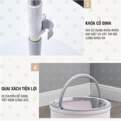 Bộ Cây Lau Nhà Thông Minh Cao Cấp Phiên Bản Mới - Cho Nhà Sạch Sẽ - Gọn Không Chiếm Diện Tích