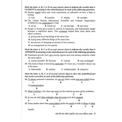 Sách Bộ Đề Thi THPT Quốc Gia Môn Tiếng Anh (Giải Chi Tiết)