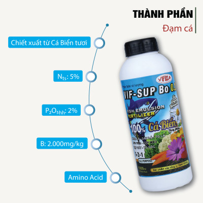 VIF-SUP Bo 0.2 - Phân bón đạm cá chai 1 lít